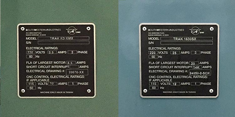 How To Find The Model and Serial Number on TRAK Machines