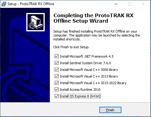 ProtoTRAK RX CNC Offline Software Instructions - Setup Wizard - Check All Boxes