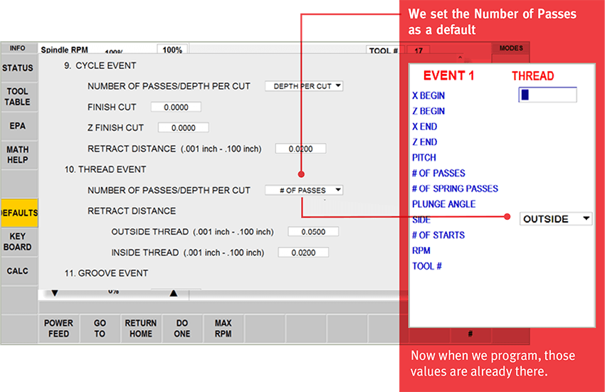 ProtoTRAK RMX CNC Customizable Defaults