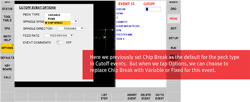 ProtoTRAK RMX CNC Customizable Defaults