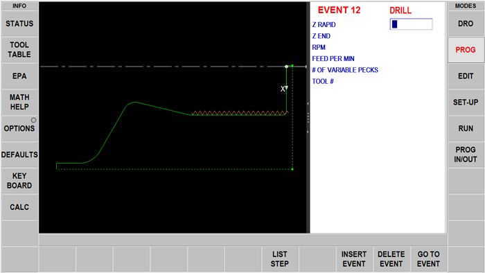 ProtoTRAK RLX CNC Event Prompts