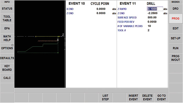 ProtoTRAK RLX CNC Programming Events Update While You Program