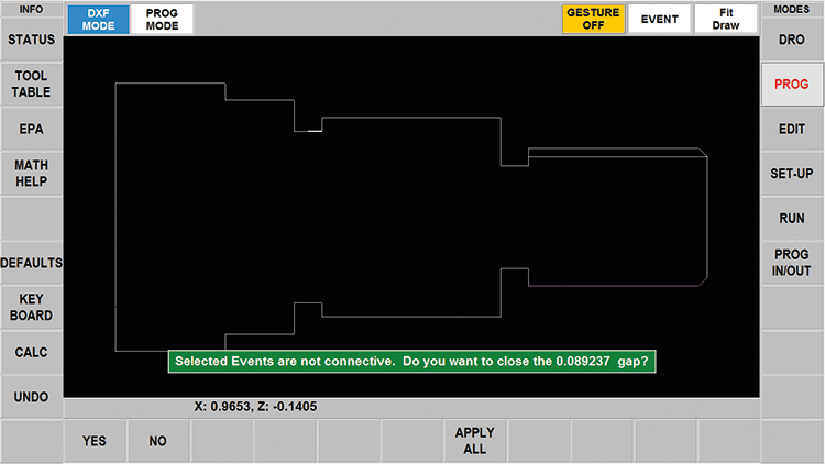 ProtoTRAK RLX CNC Touchscreen Gestures