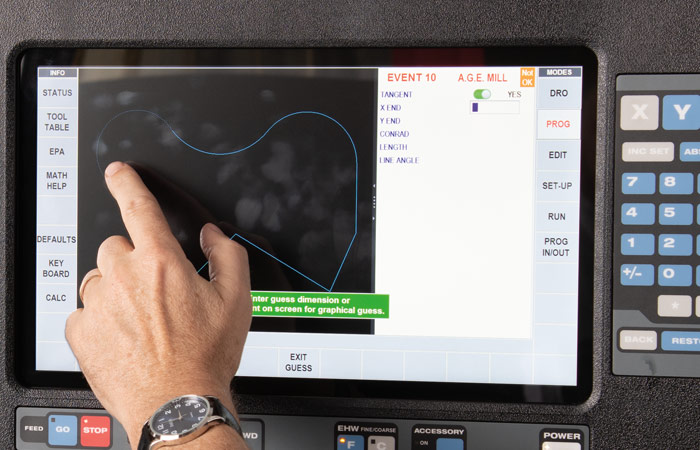 ProtoTRAK RMX CNC Auto Geometry Engine Tap To Guess