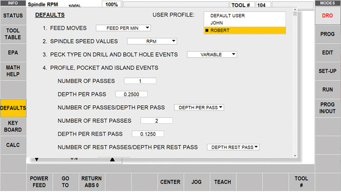 ProtoTRAK RMX CNC User Profiles