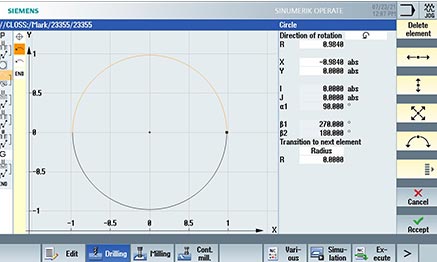 Contour Editor - SINUMERIK ONE