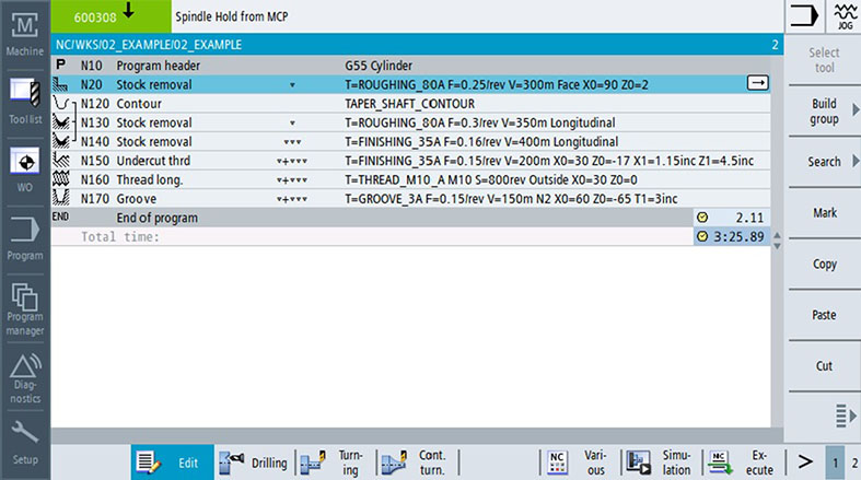 Advanced Program Summary - Turning Operations