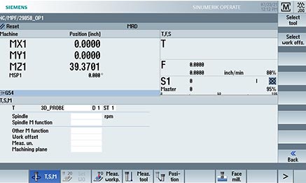 Tool, Spindle, M-Code (TSM) - SINUMERIK ONE